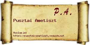 Pusztai Ametiszt névjegykártya